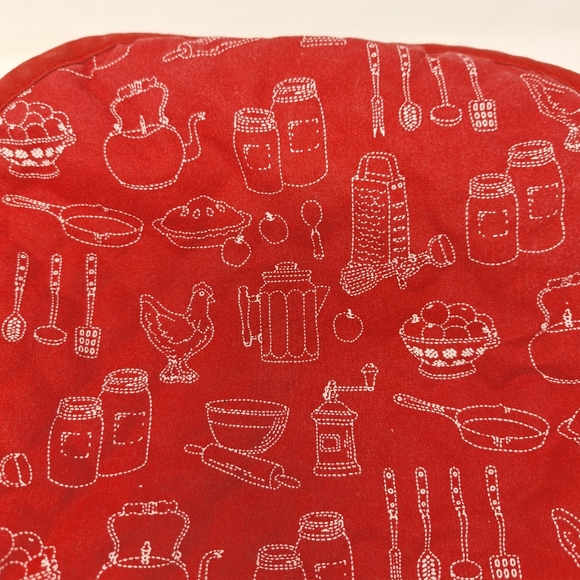 Teapot Blender Cozy Red White Chicken Country Kitchen Tool Dust Covers Quilted - Picture 3 of 12